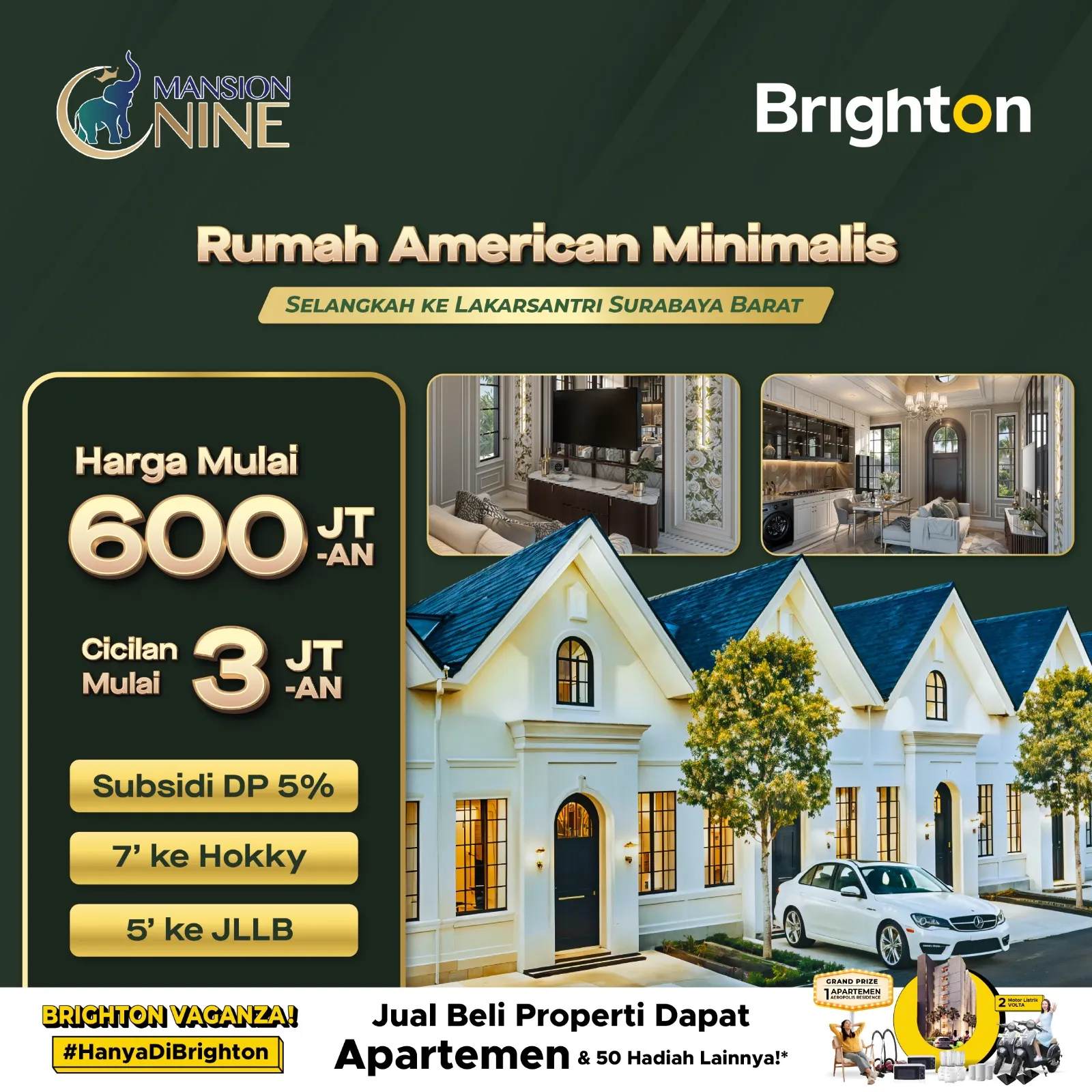 Rumah MANSION NINE EXT 2 Surabaya Jawa Timur Eko Wahyudi 085235111122 ASA INDONESIA BRIGHTON